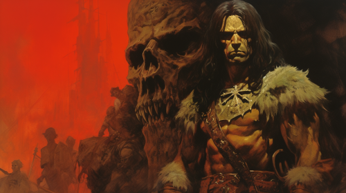 Dark fantasy cover art by Frank Frazetta