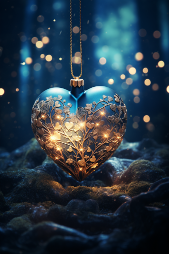 Peaceful Christmas heart with globe of Earth