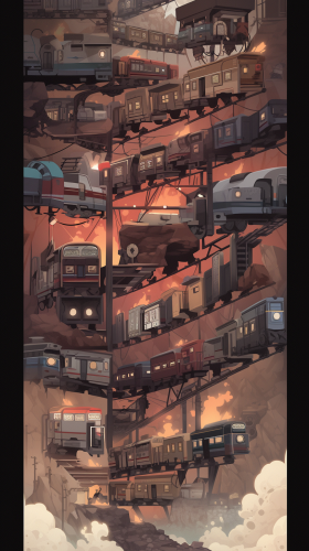 Muted-toned gloomy mine rail background