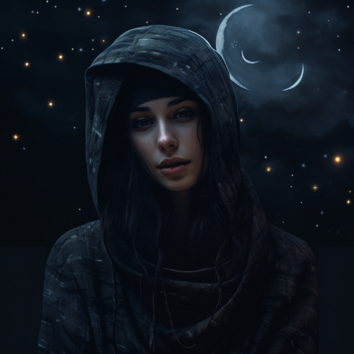 Person contemplating under the moonlight Person contemplating under the moonlight
