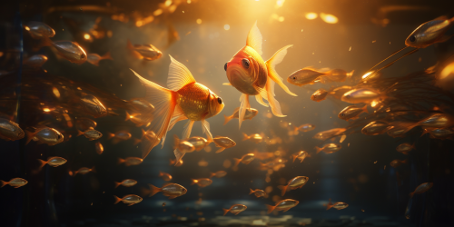 Gold Fish with Glowing Effect