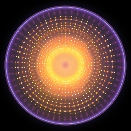 Glowing graphic circle of vibrant light