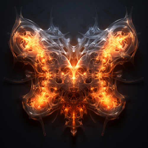 Futuristic glowing LED rorschach organism