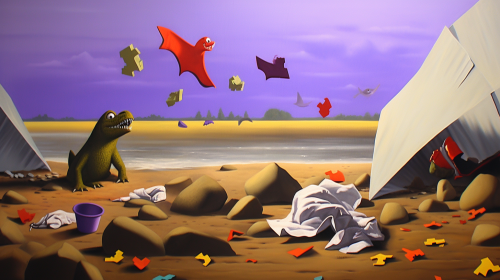 Image of realistic glowing radioactive ducks