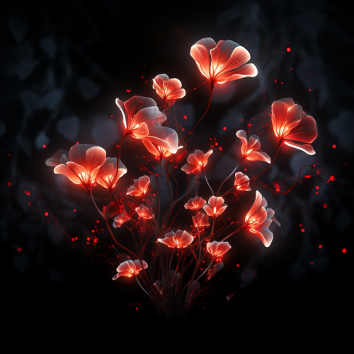 Glowing Spirit Blossom on Black Background Glowing Spirit Blossom on Black Background