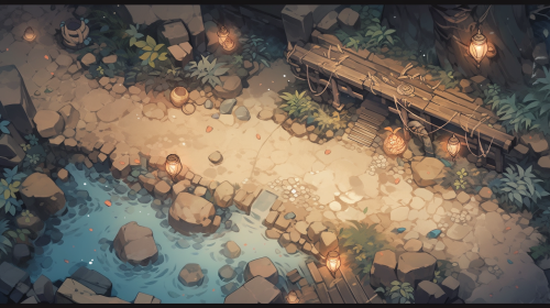 Top-down view of Goblin Mines Dungeon