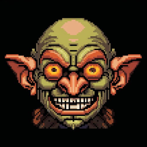 Pixel art goblin portrait