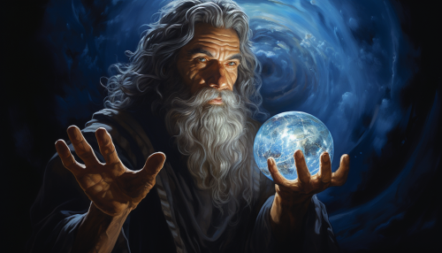 Realistic Portrait of Universal God Holding Planet Realistic Portrait of Universal God Holding Planet