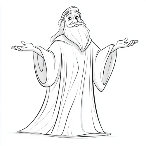 Elderly God Welcoming Children Coloring Page