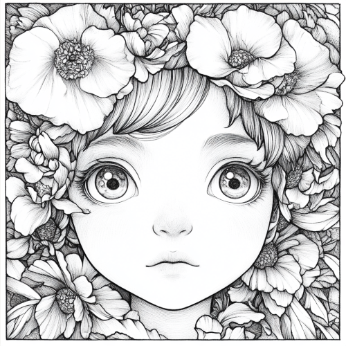 Coloring Page Gardenia Goddess Flower