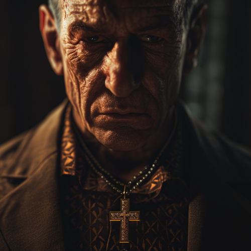 Close-up of Cross Necklace in Godfather Mafia Adventure Game Close-up of Cross Necklace in Godfather Mafia Adventure Game