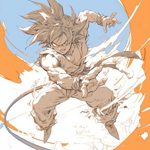 Goku charging ki sketch