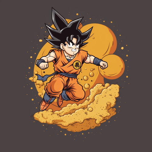 Goku running for dragon balls