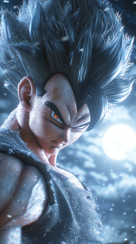 Goku and Vegeta's Duel in Moonlight