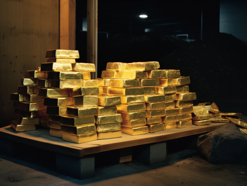 Stack of shiny gold ingots