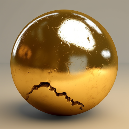 Tarnished Gold Material Dripping Render