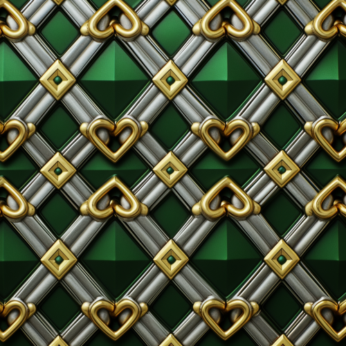 Shining gold, platinum, and diamond link pattern