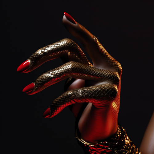 Gorgeous Gold Snake on Woman's Hand