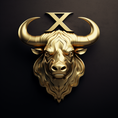 Stylish gold XO bull logo