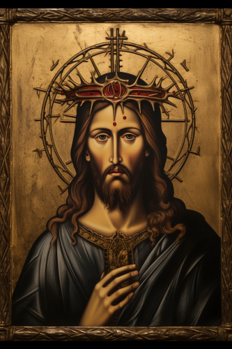 Glorious depiction of Jesus with thorned crown