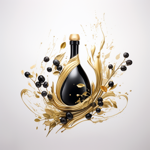 Artistic depiction of golden olive oil