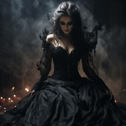 Beautiful goth girl embracing her dark soul