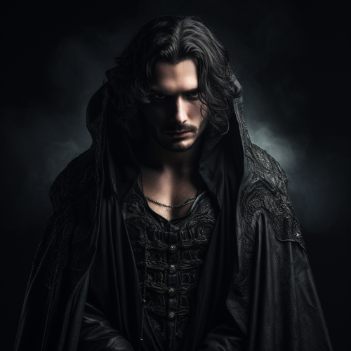 Goth Male Embracing Darkness