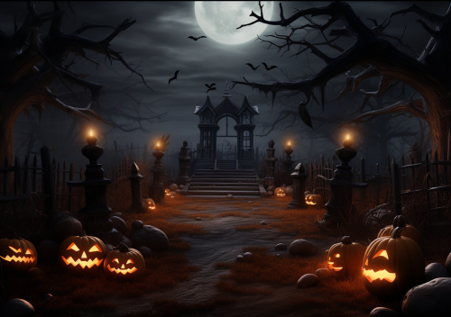 Spooky Gothic Arch Graveyard Image