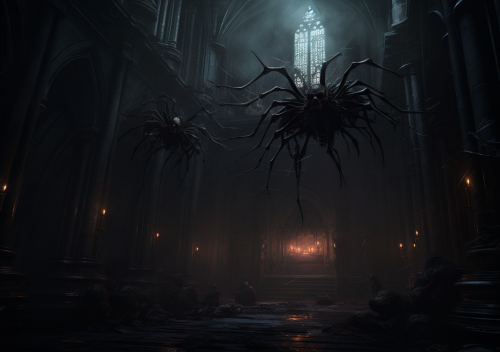 Spiders in Gothic Church Concept Art