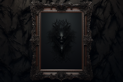 Realistic gothic Halloween frame mockup