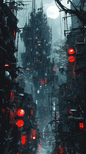 Gothic Robots in Tokyo City