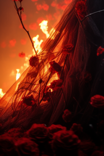 Gothic skeleton nymph embracing misty ghost Gothic skeleton nymph embracing misty ghost