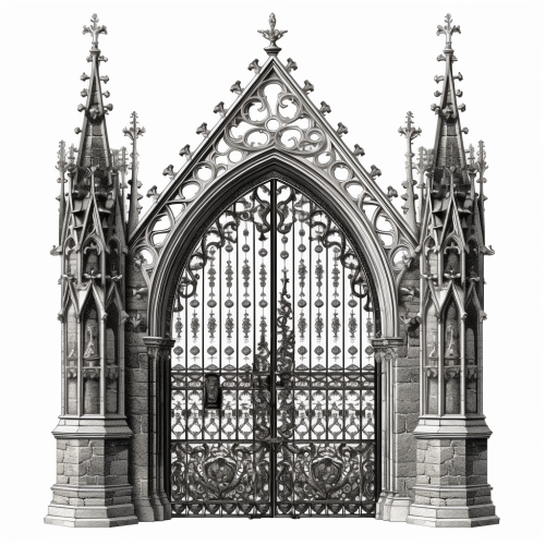 Gothic Wrought Iron Gate Clipart