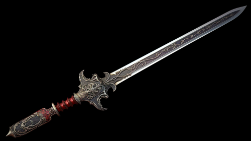 Dark and dramatic gothic art style sword