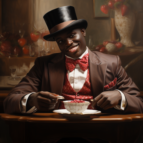 Elegant gourmond savoring decadent melted chocolate delight