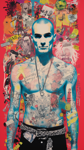 Pop Art Graffiti Collage with Concert Posters