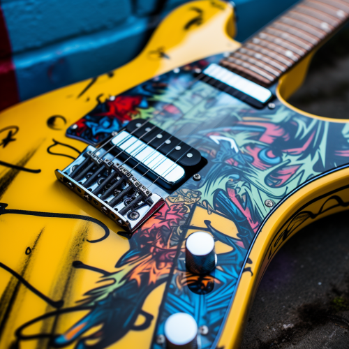 Colorful Fender Telecaster Guitar in Graffiti Yellow