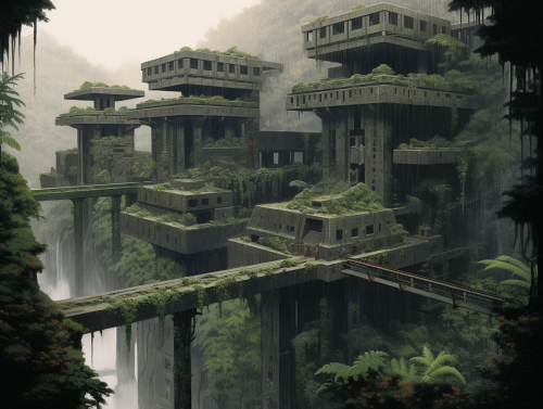 Grainy illustration of a Rainforest Villa