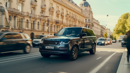 Gray Range Rover City Drive