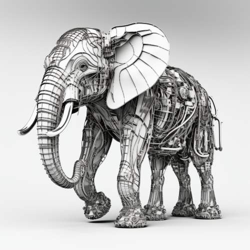 Grayscale elephant image for CNC machine