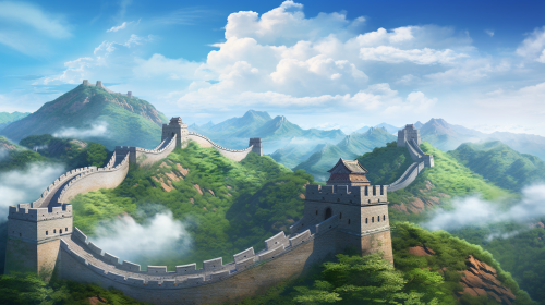 Majestic Great Wall of China scenery