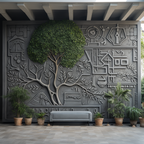 Beautiful Greek Sculpted Symbols with Plants Beautiful Greek Sculpted Symbols with Plants
