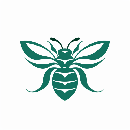 Simple Green Bee Symbol Art