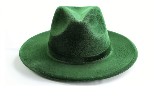 Green Hat on White Background