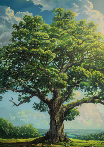 Giant Green Oak Tree Family Giant Green Oak Tree Family