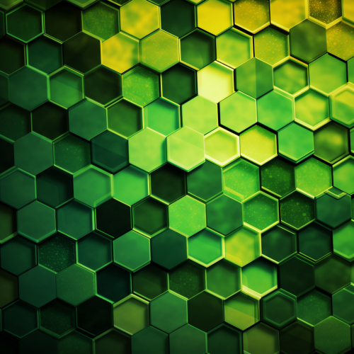 Lively green sustainable honeycomb background