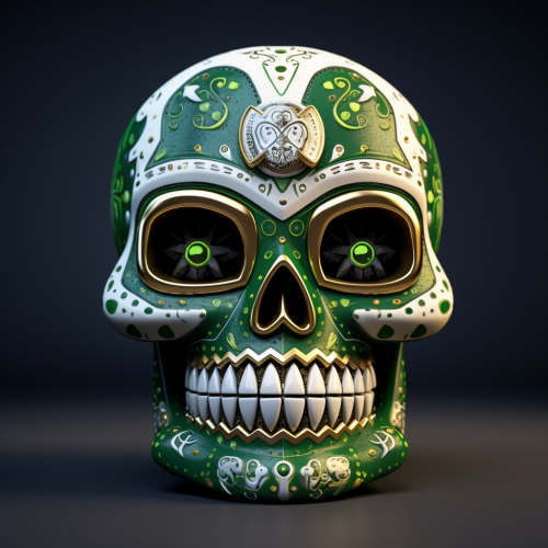 Colorful Sugar Skull with Blinged-out Teeth