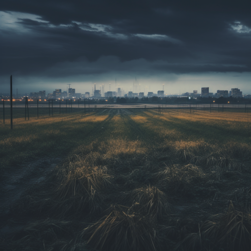 Grey day crop field in Germany