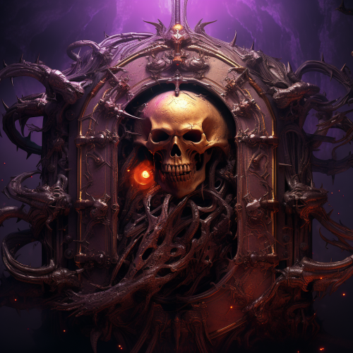 Fantasy art of a grimdark cosmic eldritch gatekeeper