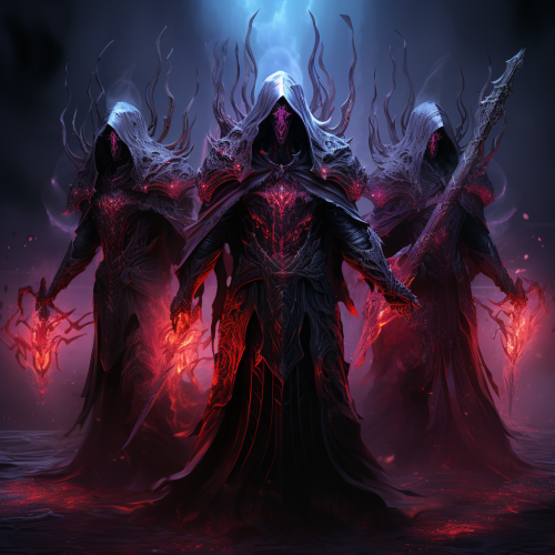 Dark fantasy mystic squad in action